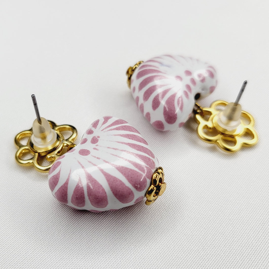 Aretes Corazón Talavera Rosa