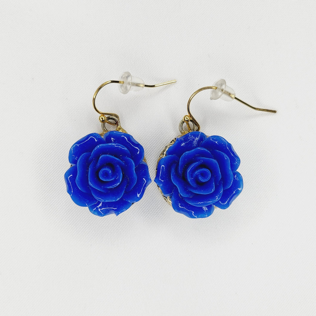 Aretes Flor Azul